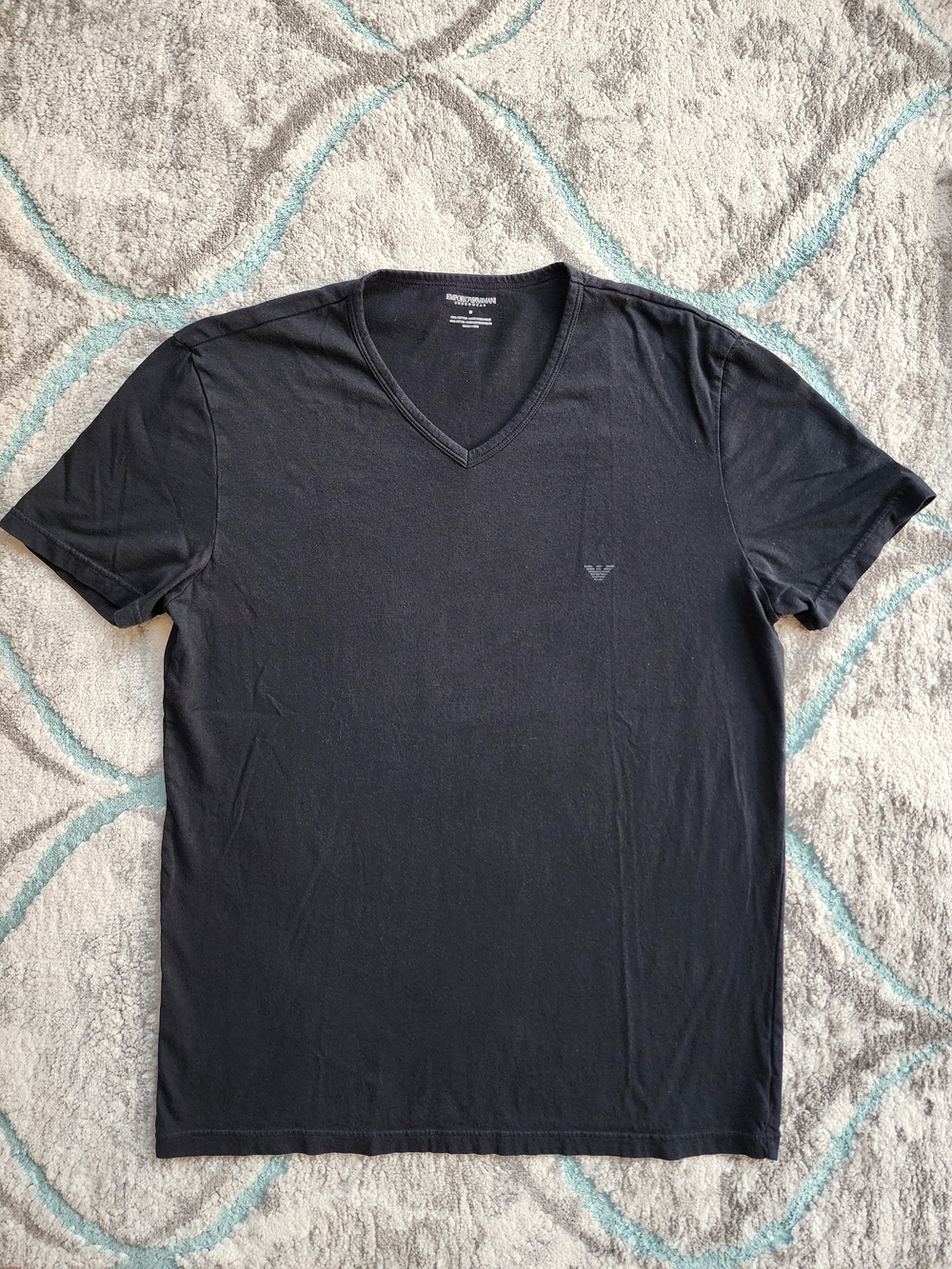 Emporio Armani Underwear Black V-Neck Logo T-Shirt Men's M